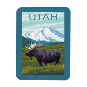 Älg med MountainUtah Magnet