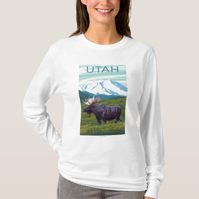 Älg med MountainUtah T-shirt (Framsida)