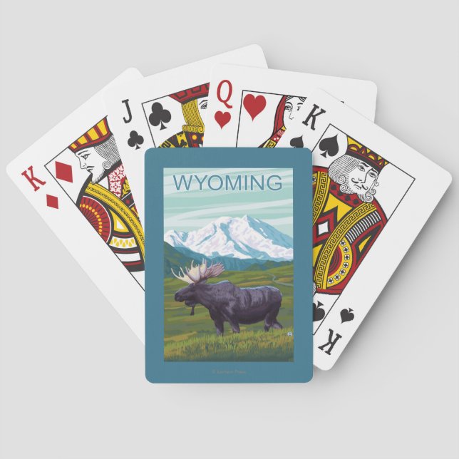 Älg med MountainWyoming Casinokort (Baksidan)