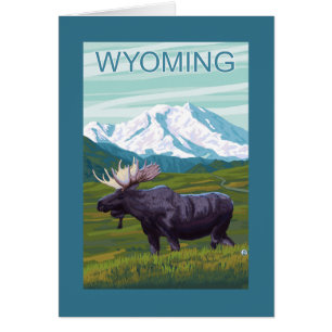 Älg med MountainWyoming Hälsningskort
