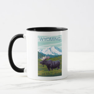 Älg med MountainWyoming Mugg