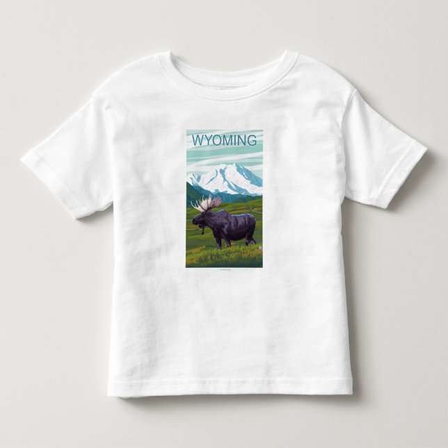 Älg med MountainWyoming T-shirt (Framsida)