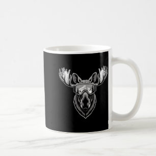 Älg med skidglasögon skidåkning snowboard vinter kaffemugg