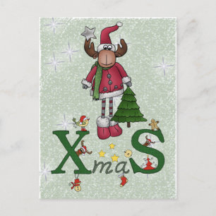 Älg med träd helg vykort