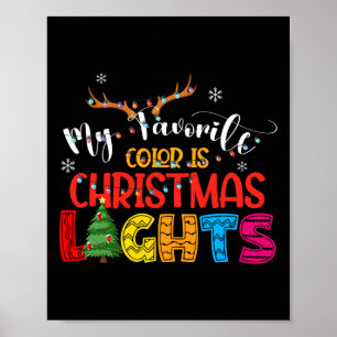 Älg Min Favoritfärg Är Julbelysning Glad Jul Poster