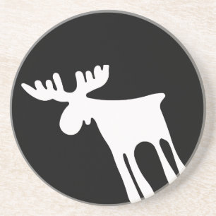 Älg / Moose, vit Underlägg