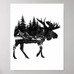 Älg Natur Alaska Vandring Fiske Camping Jakt Poster