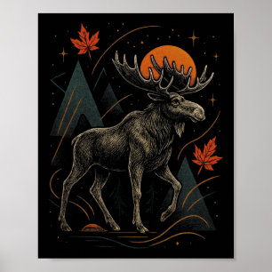 Älg Natur Vildmark Höst Äventyr Skog Poster