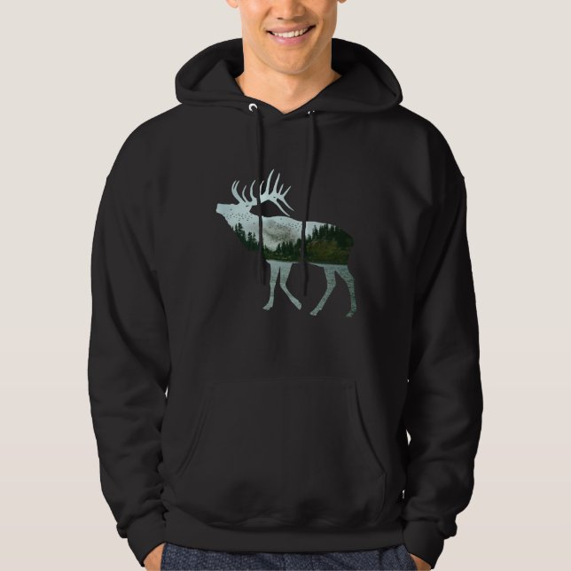 ÄLG NATURLANDSKAP HOODIE (Framsida)