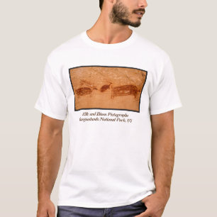 Älg- och BisonPictographs av hästskokanjonen Tee Shirt