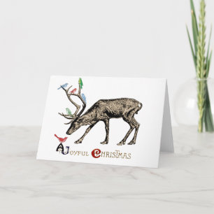 Älg- och fågelgod jul helgkort