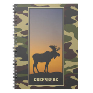 Älg och kamouflage spiral anteckningsbok