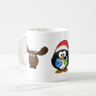 älg- och pingvinmugg kaffemugg