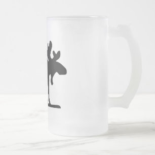 Älg på det löst frostat ölglas