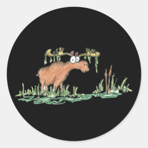 Älg på det löst runt klistermärke