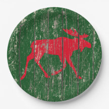 Älg på ditt färg red ut trä