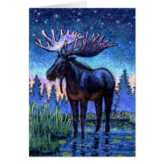 Älg på gryning hälsningskort