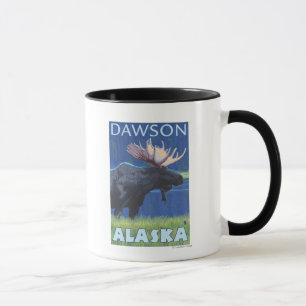 Älg på natten - Dawson, Alaska Mugg