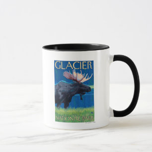 Älg på natten - glaciärnationalpark, MT Mugg