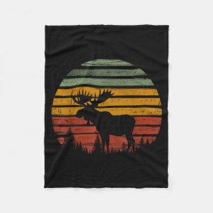 Älg Retro Vintage 80-Tal Rolig Älgälskare Present Fleecefilt