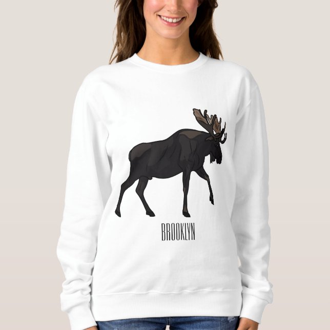 Älg serieillustration t shirt (Framsida)