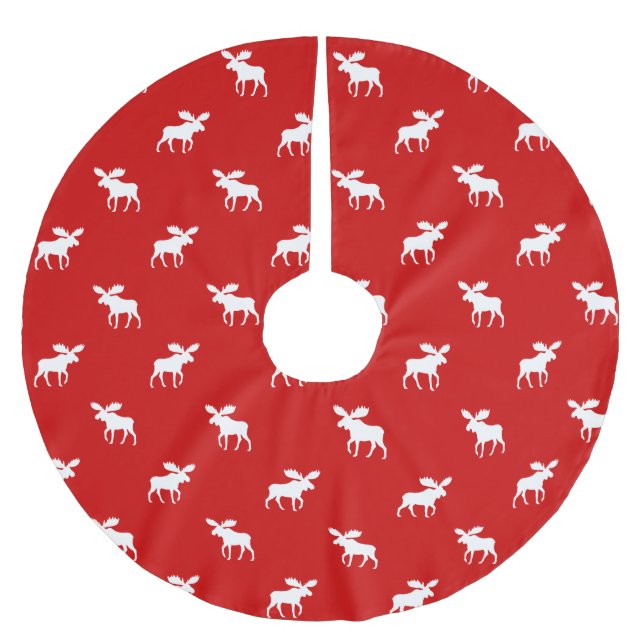 Älg Silhuetter Mönster Julgransmatta Borstad Polyester (Framsidan)