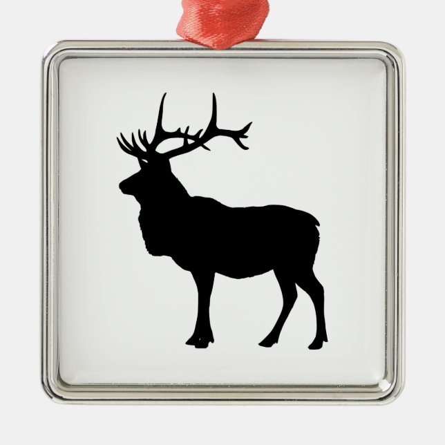 Älg Siluett Julgransprydnad Metall (Framsidan)