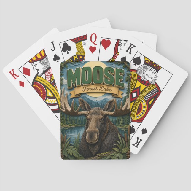 Älg Skogssjö POPCUT Casinokort (Baksidan)