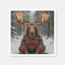Älg som bär ful jultröja