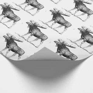 Älg som slår in papper presentpapper