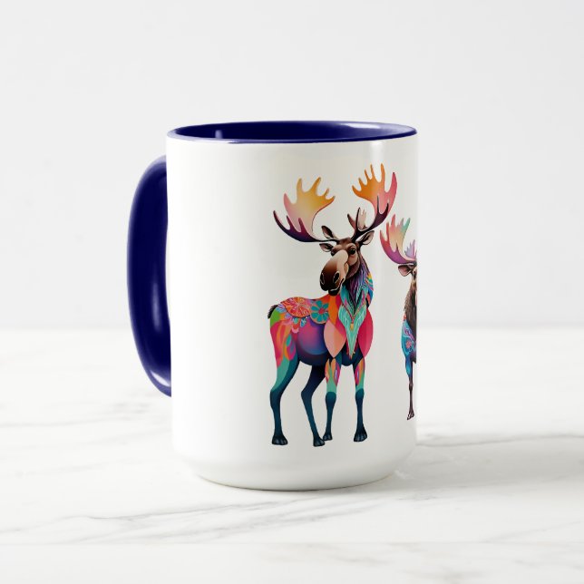 Älg väntar på att gå med i en flock mugg (Framsida vänster)