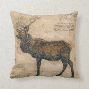 Älg Vintage DaVinci Stil Kudde