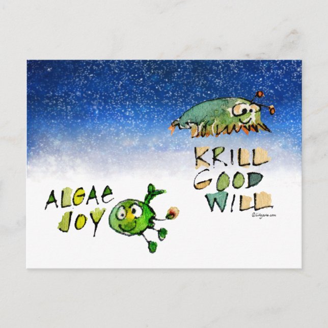 Algae Joy Krill Bra Will Helgdag vycard Vykort (Framsida)