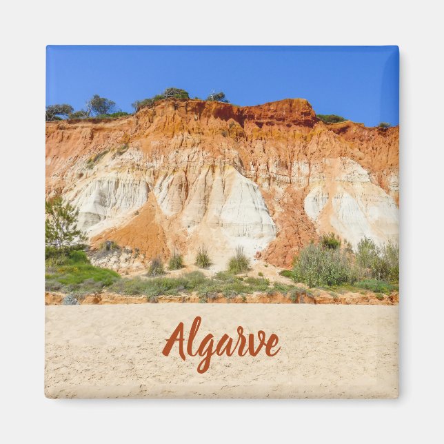 Algarve Falesia Beach i Portugal Souvenir Magnet (Framsidan)
