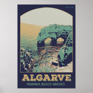 Algarve Marinha strand Portugal vintage resor Poster