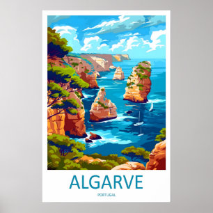 Algarve Nationell Affisch Resa Park Skidåkning Vin