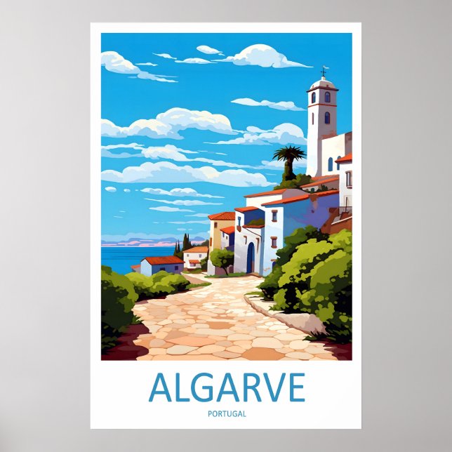 Algarve Park Vintage Nationell Skidresa Reklamplak Poster (Framsidan)