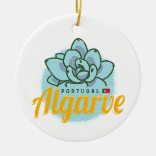 Algarve Portugal Flower Succulent Vintage Souvenir Julgransprydnad Keramik
