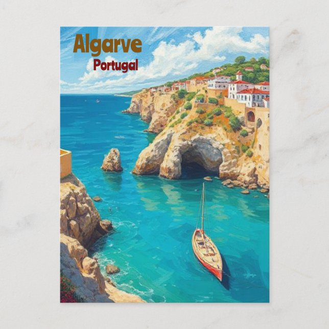 Algarve Portugal Scenia Postcard - Kustresor Helg Vykort (Framsida)