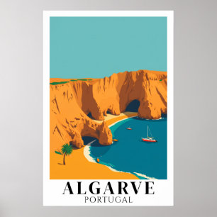Algarve Portugal Strand Vintage Resa Konst Poster