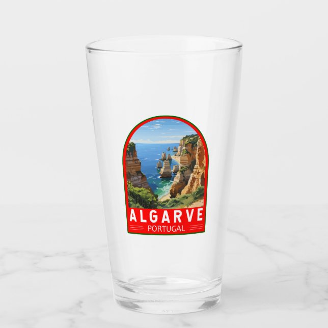 Algarve Portugal Travel Art Vintage Glaskopp (Framsida)