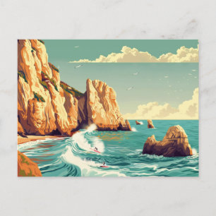 Algarve, Portugals Surfa Vintage resor Vykort