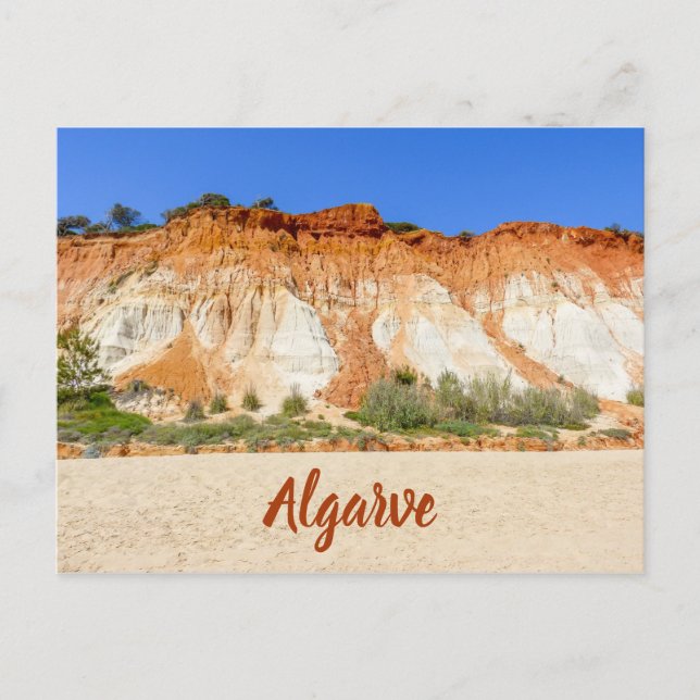 Algarve Praia da Falesia i Portugal Vykort (Framsida)