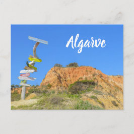 Algarve Sten och Signpost Portugal Vykort