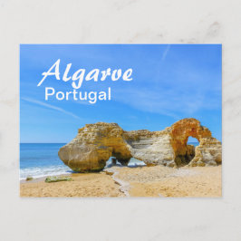 Algarve Sten vid stranden i Portugal Vykort