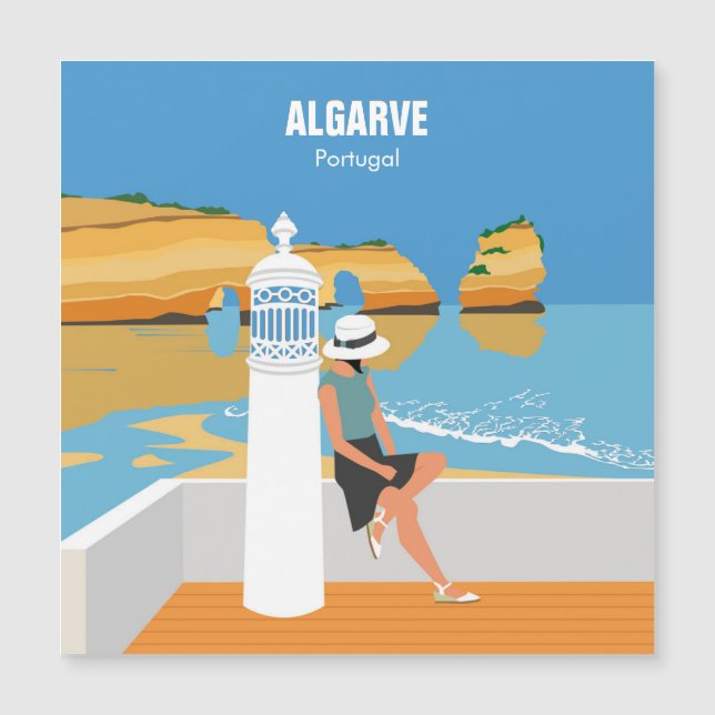Algarve strand flicka resa vintage stil (Framsida)