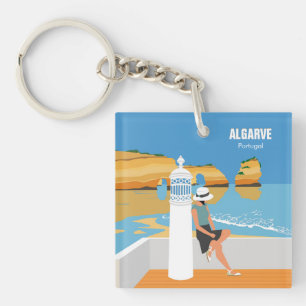 Algarve-strandflicka reser vintage stil