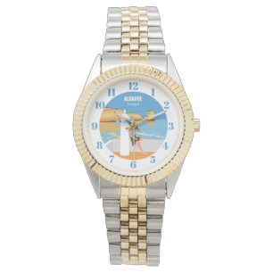 Algarve-strandflicka reser vintage stil armbandsur