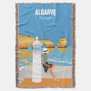 Algarve-strandflicka reser vintage stil filt
