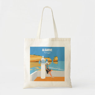 Algarve-strandflicka reser vintage stil tygkasse